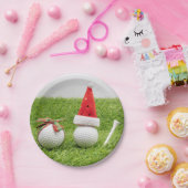 Kerstmis met golfballen en kerstmanden papieren bordje (Feest)