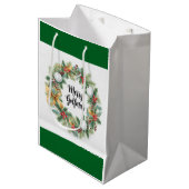 Kerstmis met golfkrans medium cadeauzakje (Voorkant Gekanteld)