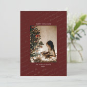 kerstmis met gouden folieblad feestdagenkaart (Staand voorkant)