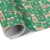 Kerstmis met gouden hond cadeaupapier (Rol Hoek)