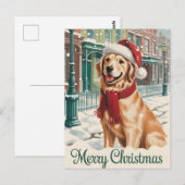Kerstmis met Gouden Retriever Briefkaart (Voorkant / Achterkant)