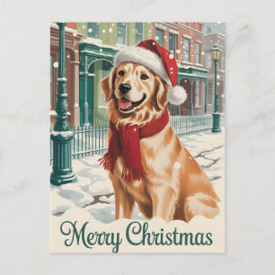 Kerstmis met Gouden Retriever Briefkaart