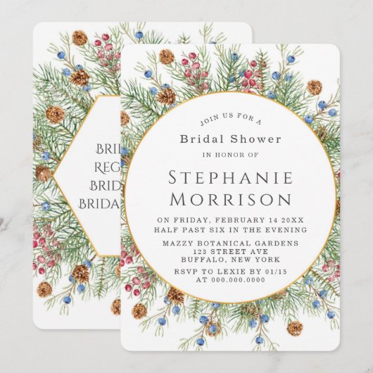 Kerstmis met goudgeometrisch Vrijgezellenfeest Kaart (Voorkant / Achterkant)