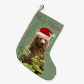Kerstmis met grizzly-beer kleine kerstsok (Voorkant (Hangend))
