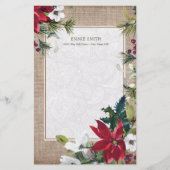 Kerstmis met groene bladeren met een hoge elasticu briefpapier (Voorkant)