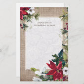 Kerstmis met groene bladeren met een hoge elasticu briefpapier (Voorkant / Achterkant)