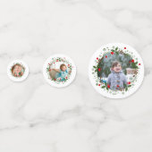 Kerstmis met grote adem en foto's op vakantie confetti (Achterkanten)