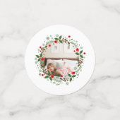 Kerstmis met grote adem en foto's op vakantie confetti (Kleine voorkant)