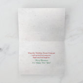 Kerstmis met haard in sneeuwraam kaart (Binnen)