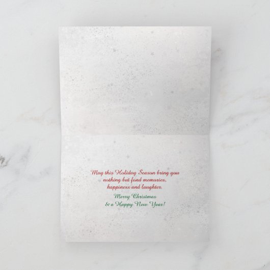 Kerstmis met haard in sneeuwraam kaart (Binnen)