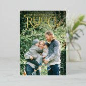 Kerstmis met handschrift folie feestdagenkaart (Staand Voorkant)