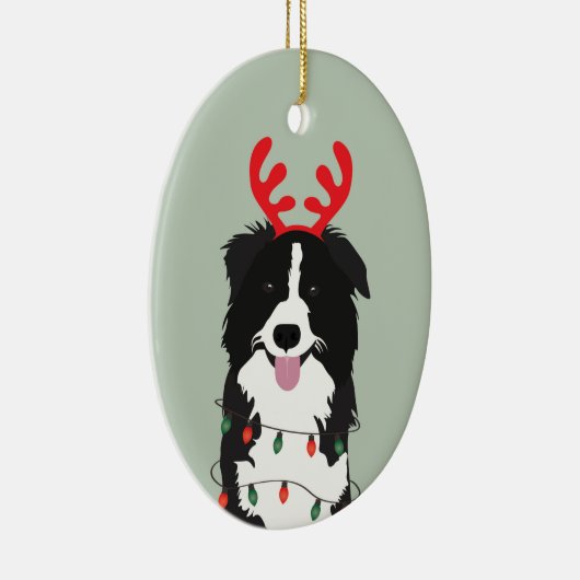 Kerstmis met Happy Pawlidays Keramisch Ornament (Rechts)