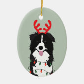 Kerstmis met Happy Pawlidays Keramisch Ornament (Voorkant)