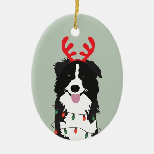 Kerstmis met Happy Pawlidays Keramisch Ornament (Voorkant)