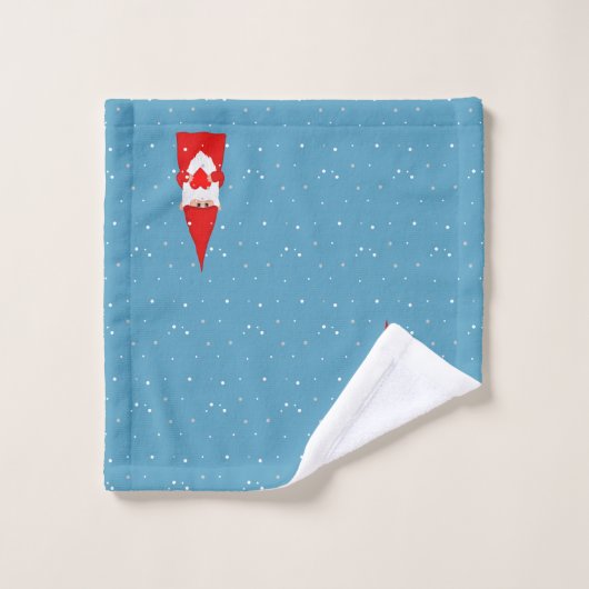 Kerstmis met hart op de blauwe tas van Sapphire Bad Handdoek (Wasdoekje)