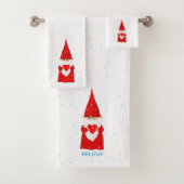 Kerstmis met hart op wit bad handdoek (Insitu)