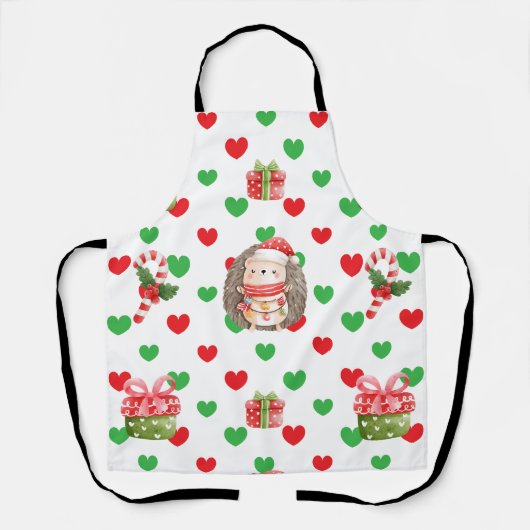 Kerstmis met hedegel schort (Voorkant)