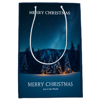 Kerstmis met hemelse maanfasen, winternacht medium cadeauzakje