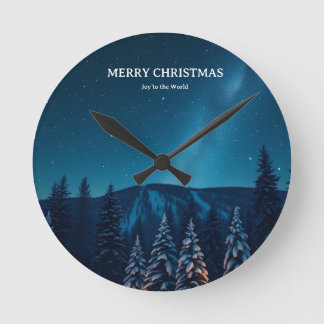 Kerstmis met hemelse maanfasen, winternacht ronde klok