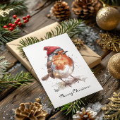 Kerstmis met het Bosroodborstje Feestdagenkaart