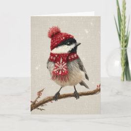 Kerstmis met het Cozy Chickadee Feestdagen Kaart