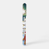 Kerstmis met het familiehuisje van peperkoek iPhone 16 hoesje (Rechterkant)