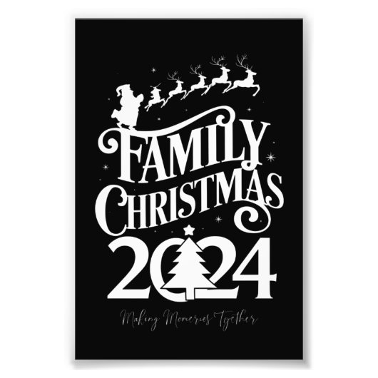 Kerstmis met het gezin 2024 Herinneringen Samen Bi Foto Afdruk (Voorkant)