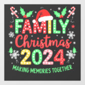 Kerstmis met het gezin 2024 Xmas Familie Matching  Raamsticker (Vel)
