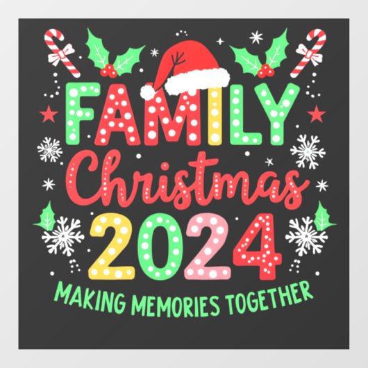 Kerstmis met het gezin 2024 Xmas Familie Matching  Raamsticker (Vel)