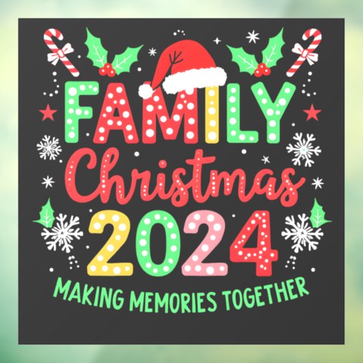 Kerstmis met het gezin 2024 Xmas Familie Matching  Raamsticker (Vel 3)