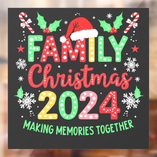 Kerstmis met het gezin 2024 Xmas Familie Matching  Raamsticker (Vel 2)