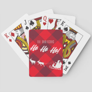 Kerstmis met het gezin Ho Ho Ho! Kerstman Rood Buf Pokerkaarten