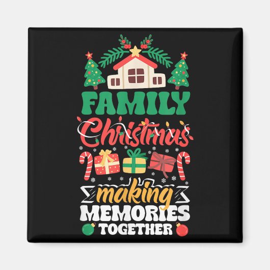 Kerstmis met het gezin maakt herinneringen samen magneet (Voorkant)