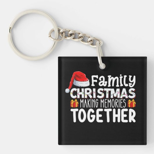 Kerstmis met het gezin maakt samen herinneringen a sleutelhanger (Voorkant)