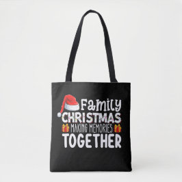 Kerstmis met het gezin maakt samen herinneringen v tote bag