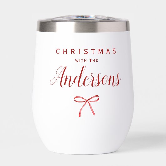 Kerstmis met het gezin - rood lint (Voorkant)