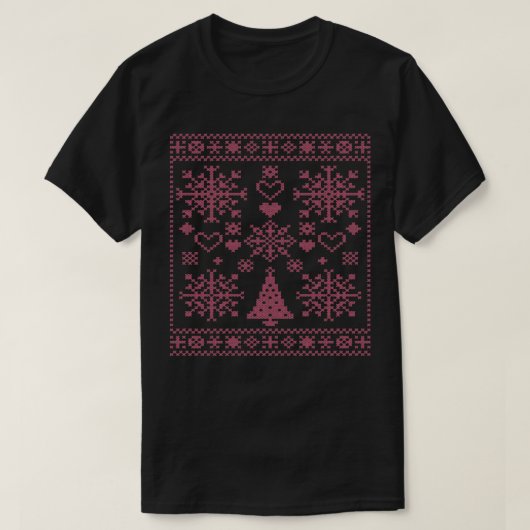 Kerstmis met het kruispatroonmodel t-shirt (Design voorkant)
