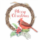 Kerstmis met Holly en Kardinaal Sticker (Voorkant)