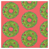 Kerstmis met Holly Leaf Cookie Red Green Stof (Close Up)