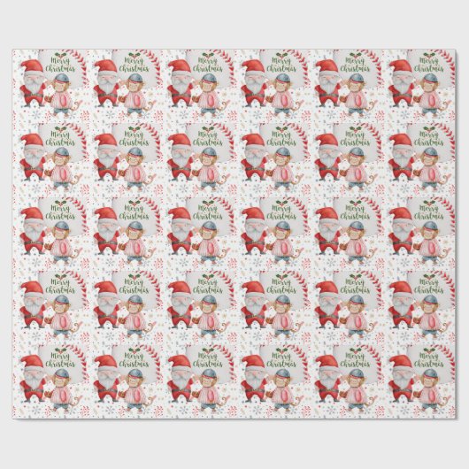 Kerstmis met honkbal en kerstmis cadeaupapier (Vlak)