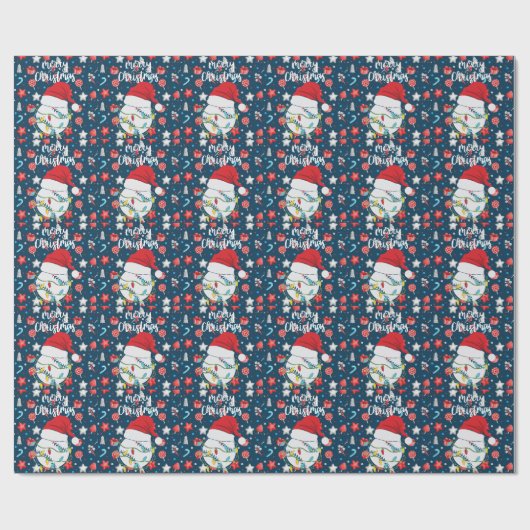 Kerstmis met honkbal en kerstmis cadeaupapier (Vlak)