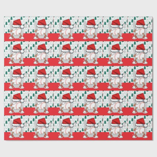 Kerstmis met honkbal en kerstmis cadeaupapier (Vlak)