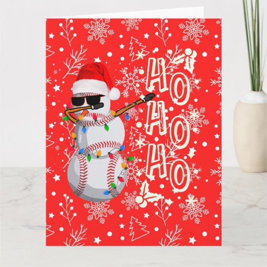 Kerstmis met honkbal en kerstmis kaart (Voorkant)