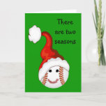 Kerstmis met honkbal feestdagen kaart<br><div class="desc">Baseball of softball met een kerstkaart voor kerstmis,  verwisselbaar of verwisselbaar,  met een kerstkaart</div>