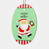 Kerstmis met honkbal keramisch ornament (Links)