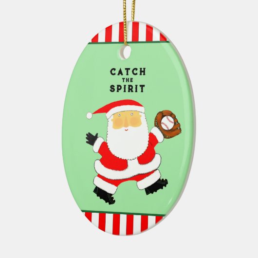 Kerstmis met honkbal keramisch ornament (Links)