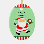 Kerstmis met honkbal keramisch ornament (Voorkant)