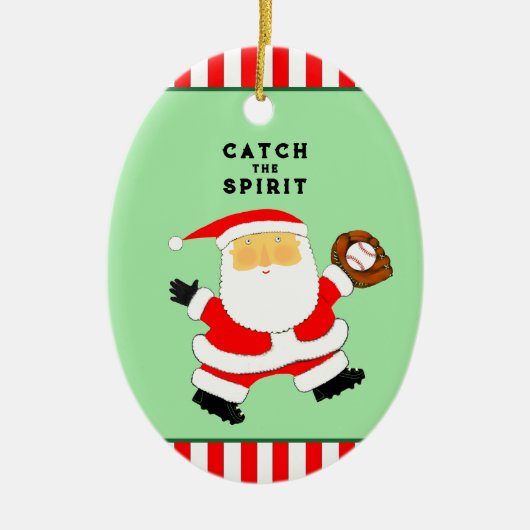 Kerstmis met honkbal keramisch ornament (Voorkant)