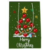 Kerstmis met honkbal medium cadeauzakje (Achterkant)