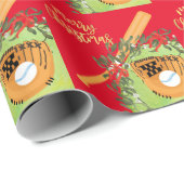 Kerstmis met honkbal Merry Cadeaupapier (Rol Hoek)